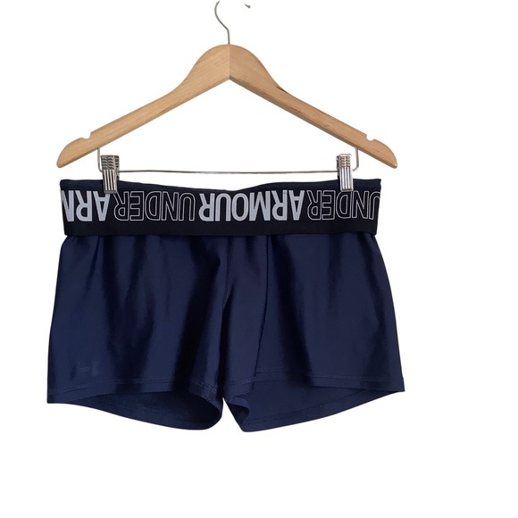 Under Armour Pants - Under Armour HeatGear Navy Blue Compression Athletic Shorts Womens 2XL 2TG EEG
